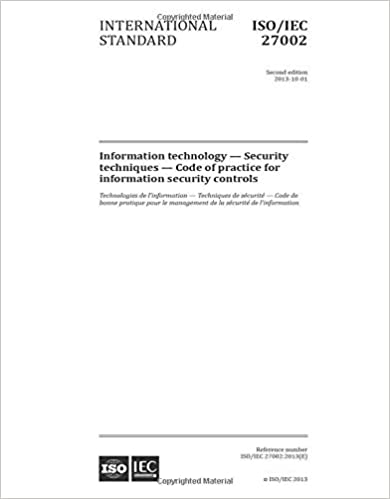 Information technology — Security techniques — Code of practice for information security controls