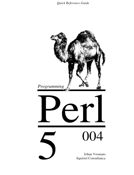 Quick Reference Guide Programming Perl 5 004