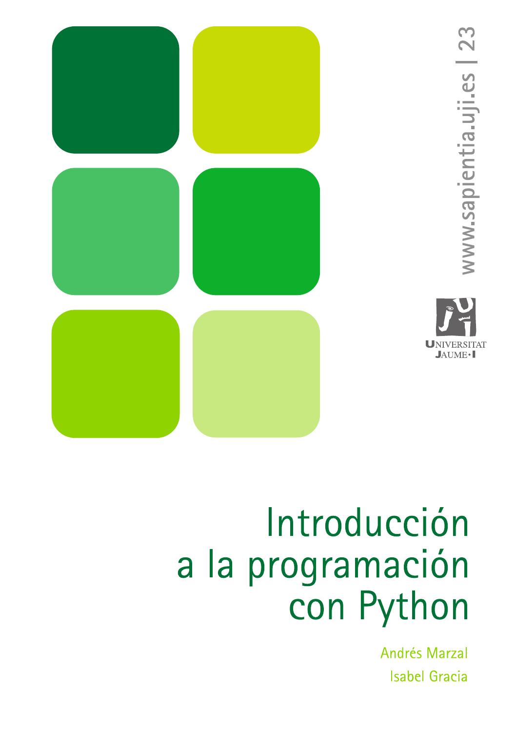 Issuu Introducción a la programación con python Andrés Marzal Isabel Gracia