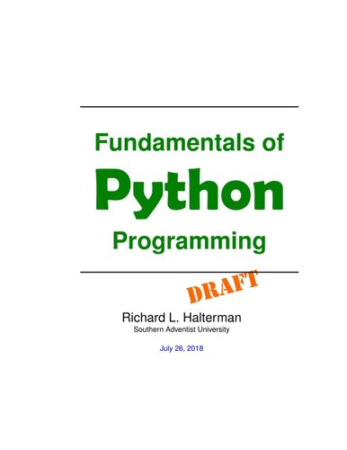 Fundamentals of Python Programming by Richard L. Halterman