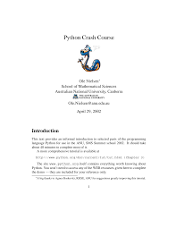 Python Crash Course by Ole Nielsen