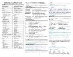 Python 2.4 Quick Reference Card, 2007