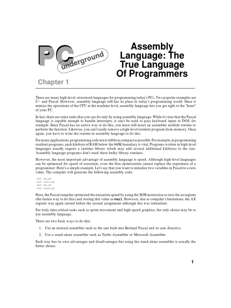 Assembly Language: The True Language Of Programmers