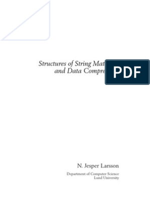 Structures Of String Matching And Data Compression by Jesper Larsson