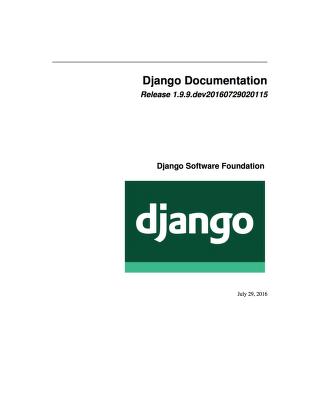 Django Documentation Release 2.0.1.dev20171205134007. Django Software Foundation