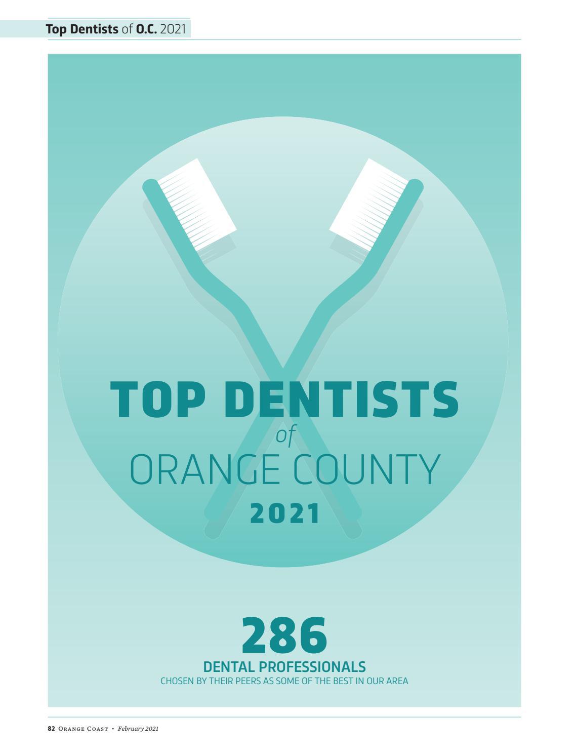Orange Coast magazine - Top Dentists 2021