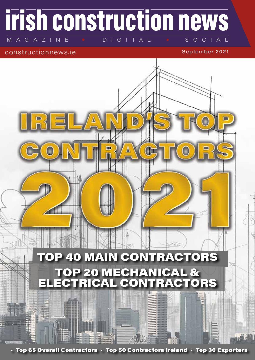 Irish Construction News September  2021 (Ireland&#x27;s Top Building and M&E Contractors)