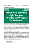 Which VPS Server is right for your WordPress Website in Romania?