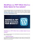 WordPress vs. PHP? Which One Is a Better Option for Your website?