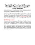 Tips to Help You Find & Choose a Good WordPress Developer for Your Website