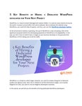 5 Key Benefits of Hiring a Dedicated WordPress developer for Your Next Project