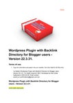 Wordpress Plugin with Backlink Directory for Blogger users - Version 22.3.31.