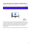 10 Best WordPress Tips to Make Your Website Secure