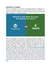 WordPress Vs Shopify