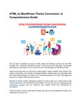 HTML to WordPress Theme Conversion: A Comprehensive Guide