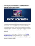 Could you convert PSD to a WordPress theme using Bootstrap?