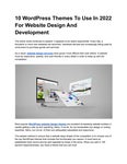 10 WordPress Themes To Use In 2022 For Website Design And Development