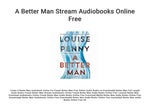 A Better Man Stream Audiobooks Online Free