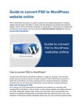 Guide to convert PSD to WordPress website online