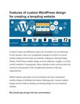 Features of custom WordPress design for creating a tempting website