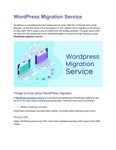 WordPress Migration Service