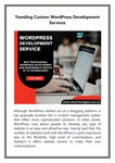 Trending Custom WordPress Development Services