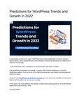 Predictions for WordPress Trends and Growth in 2022