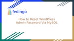 How to Reset Wordpress Admin Password via MySQL