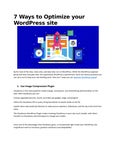 7 Ways to Optimize your WordPress site