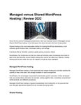 Managed versus Shared WordPress Hosting | Review 2022