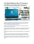 The Most Effective Way To Choose A WordPress Development Company
