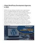 5 Best WordPress Development Agencies in 2022
