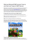 What are Minecraft SMP servers How to Join them and Types of SMP Servers