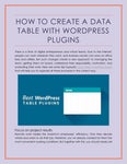 How to Create a Data Table with WordPress Plugins