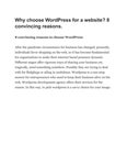 Why choose WordPress for a website? 8 convincing reasons.