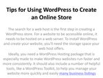 Tips for Using WordPress to Create an Online Store