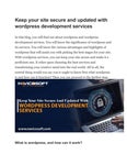 Keep your site secure and updated with wordpress development services.