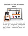 5 Best WordPress Plugins for Ecommerce Websites