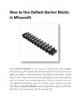 How to Use Defiant Barrier Blocks in Minecraft