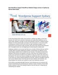Best WordPress Support WordPress Website Design services in Sydney by Nirmal Web Studio